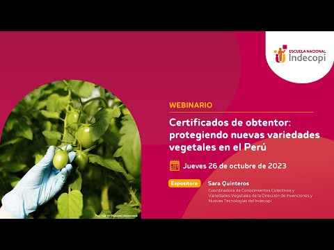 Certificados de obtentor protegiendo nuevas variedades vegetales en el Perú 26/10/23