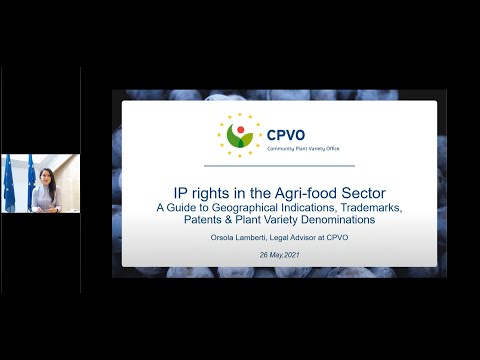 Webinar: IPR in the Agri food Sector: a Guide to Geographical Indications, Trademarks