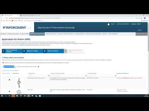 IP Enforcement Portal - How to file a customs Application for Action (AFA)