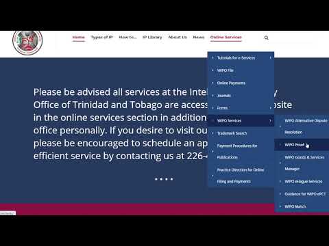 Intellectual Property Office of Trinidad and Tobago Online Services Walkthrough