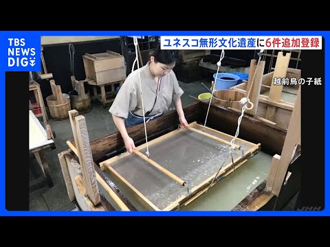 【ユネスコ無形文化遺産】「越前鳥の子紙」など6件登録の見通し　来月の政府間委員会で正式決定へ｜TBS NEWS DIG