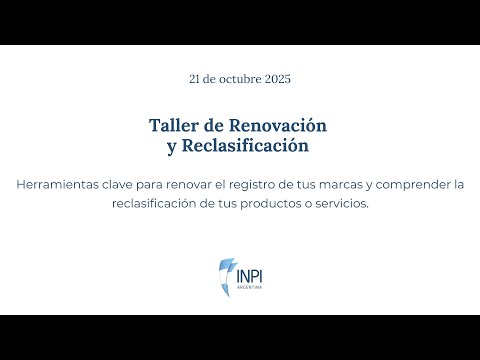 Taller de renovación y reclasificación - 21 de octubre 2025