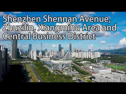 Aerial China:Shenzhen Shennan Avenue, Zhuzilin, Xiangmihu Area and Central Business District