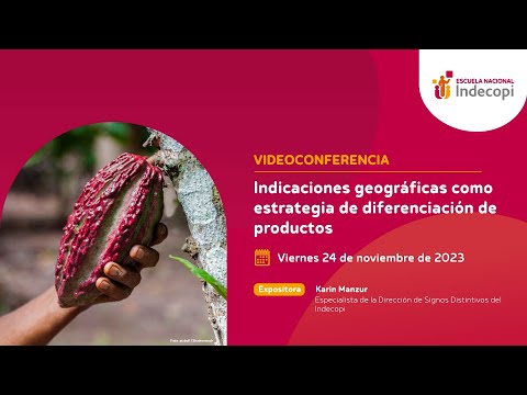 Videoconferencia &quot;Indicaciones geográficas como estrategia de diferenciación de productos&quot; 24/11/23