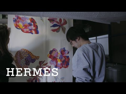 Hermès | Silk marbling: a Japanese technique rediscovered