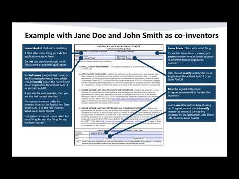 Guidance for filling out Micro Entity Status Form (PTO/SB/15A)