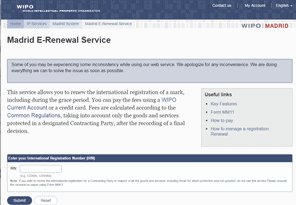 E-Renewal at WIPO Website