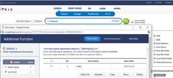 SAVE QUERY